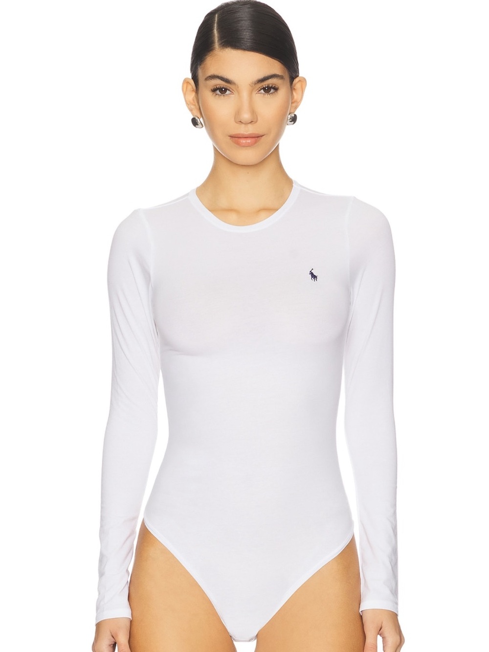 Ralph Lauren White Long-Sleeve Bodysuit